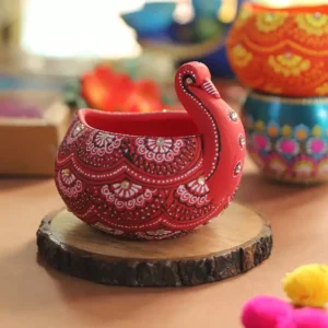 Handmade Terracotta Swan Diya Tealight T-Light Holder