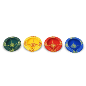 Handmade Terracotta Flat Diwali Diya for Temple Set of 4