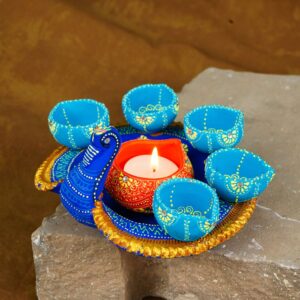 Handcrafted Terracotta Peacock Diwali Diya for Home Decor