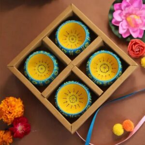 Handmade Terracotta Dekchi T-Light Tea Light Holder Set of 4