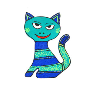 Handmade Cat Wooden Fridge Magnet for Gifting - Available in 2 Colors