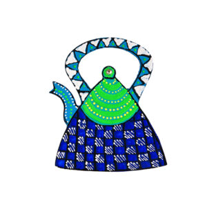 Hand-Painted Tea Kettle Wooden Fridge Magnet for Kitchen - Available in 2 Colors