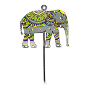Handpainted Elephant Shaped Iron Wall Hook for Hanging - Available in 3 Colors