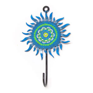 Hand-Painted Sun Design Iron Wall Hook for Decor - Available in 4 Colors