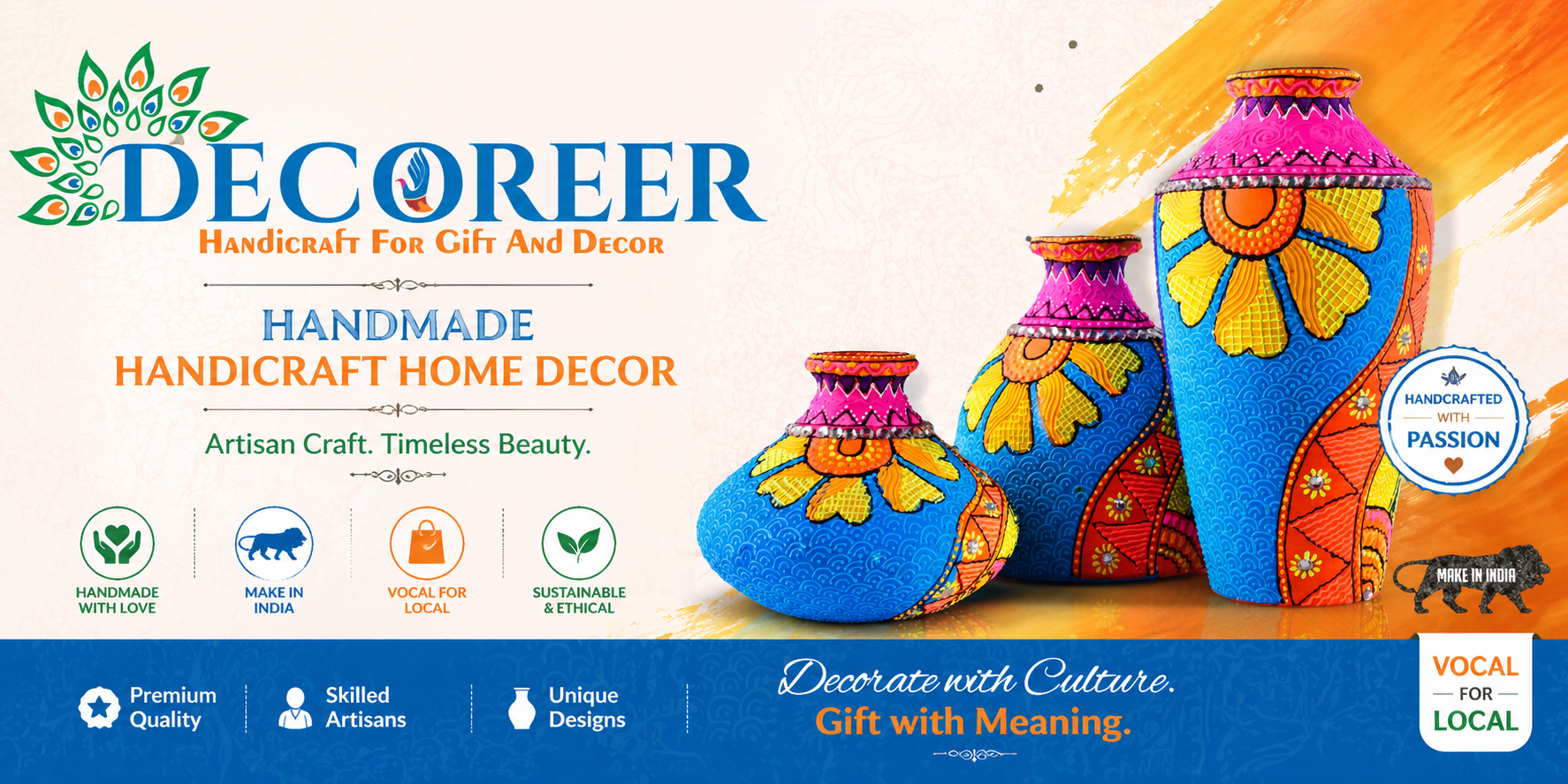 decoreer handmade handicraft home decor terracotta wooden gift item